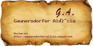 Gaunersdorfer Alícia névjegykártya